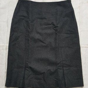Banana Republic A-Line Skirt Dark Gray Wool Blend Pleated Size 10